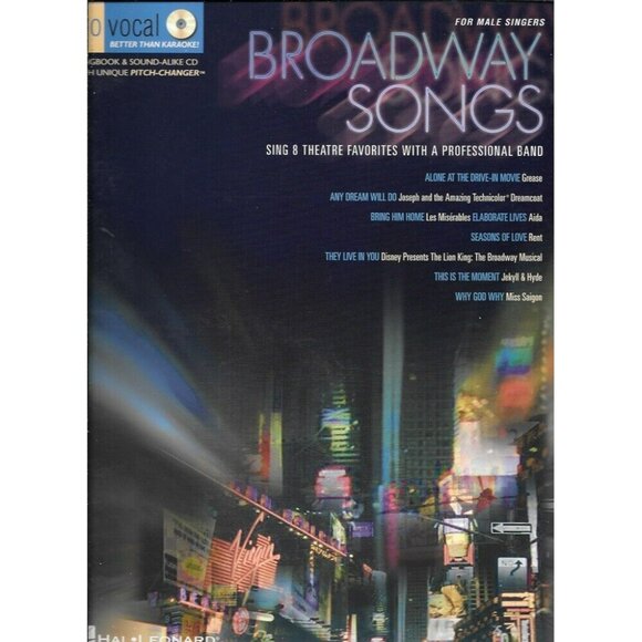 Broadway Songs - For Male Singers - Sing 8 Songs Prof. Band and w/CD 30074pb - Picture 1 of 2